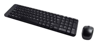 Клавиатура + мышь LOGITECH MK220 клав:черный мышь:черный USB беспроводная