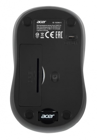 Мышь ACER OMR133 черный оптическая (1000dpi) беспроводная USB для ноутбука (2but) (ZL.MCEEE.01G)
