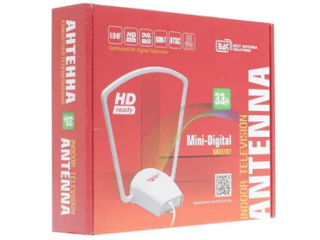 Антенна комнатная активная DVB-T2/ДМВ/МВ, РЭМО BAS-5107-USB Mini Digital